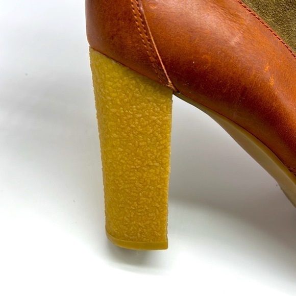 Rockport - Courtlyn Brown Leather Green Suede Slip On Duck Boots Size 8.5 - Picture 9 of 14